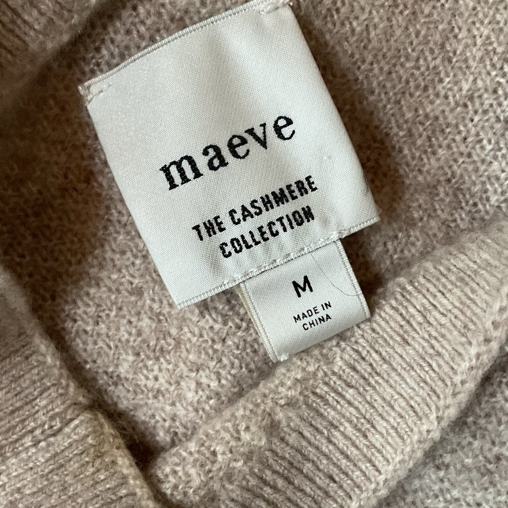 The Shea Oversized Boxy Cashmere Sweater by Maeve, oatmeal, Medium - Picture 8 of 8